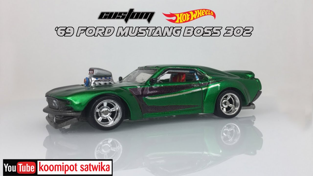 Custom diecast 69 Ford Mustang Boss 302 Hotwheels