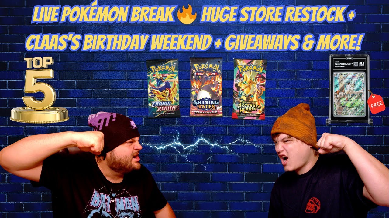 LIVE Pokémon Break 🔥Huge Store Restock + Claas Birthday Weekend + Slab Bounties! #ripandship #live