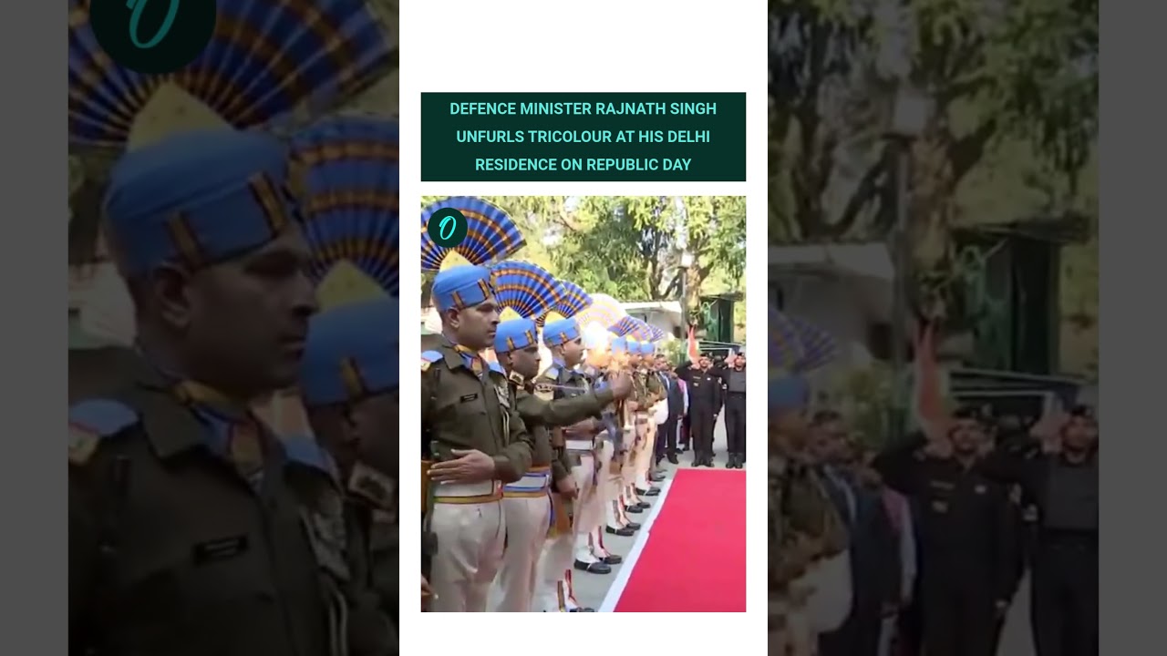 Defence Minister Rajnath Singh Unfurls Tricolour at His Delhi Residence on Republic Day.