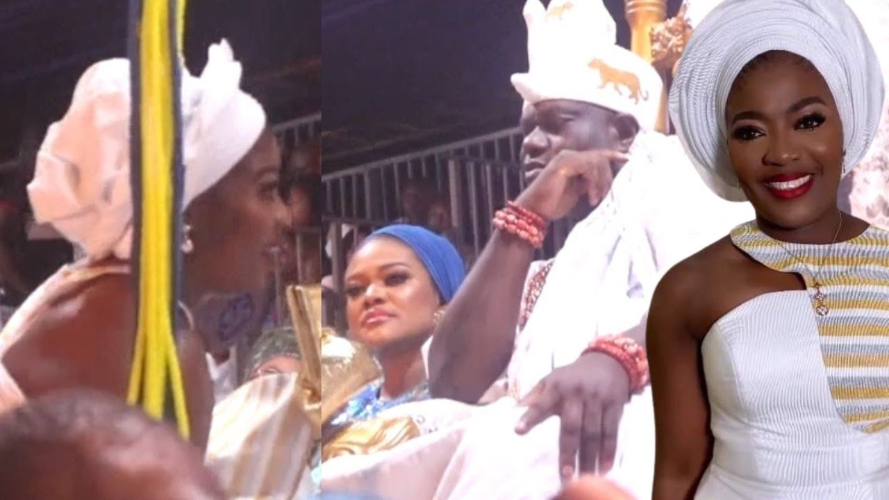 See Queen Mariam Reactions When Queen Ashley Greets Ooni Of Ife At Olojo Festival Grand Finale