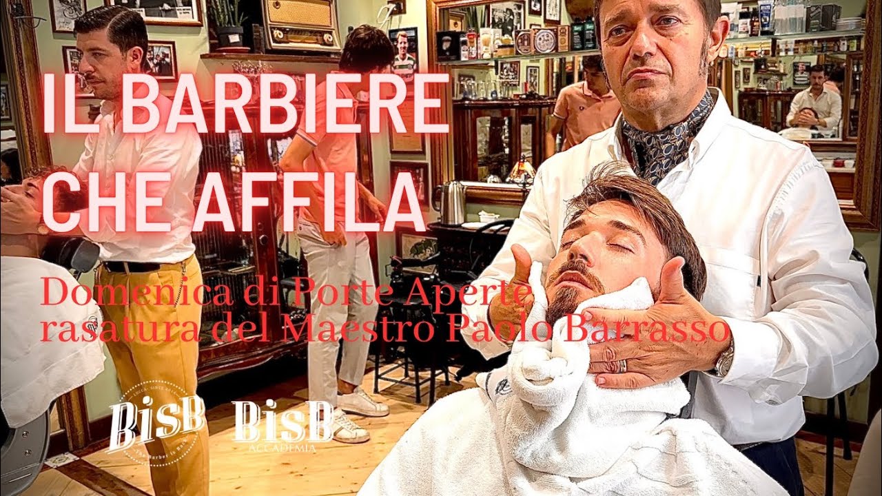 Il Barbiere che affila domenica Italia rasatura Italian Shave maestro Paolo Barrasso straight razor