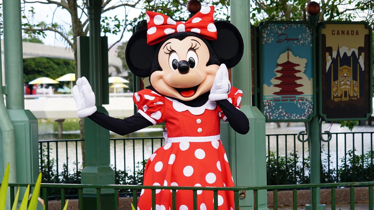 Minnie Mouse New EPCOT Character Greeting at Gazebo in World Showcase - Walt Disney World