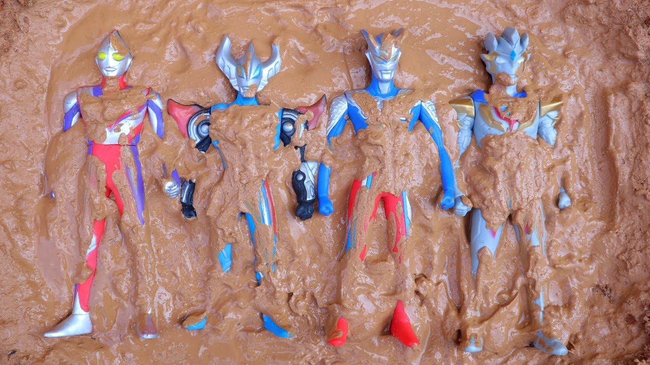 Mencari dan Membersihkan Mainan Ultraman Kotor Penuh Lumpur, Ultraman Zero, Ultraman Taiga, Orb, Z