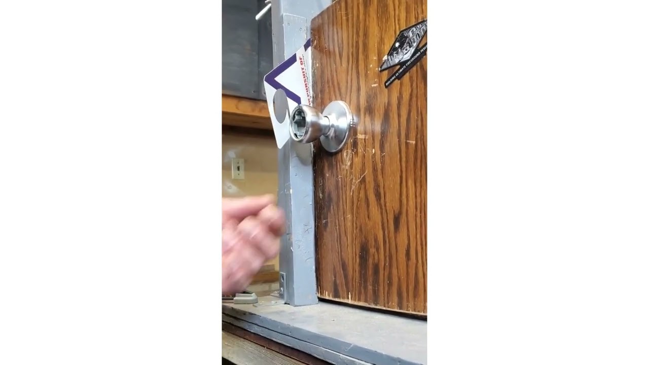 Swipe Tool with Hotel Hanger inward swinging door 