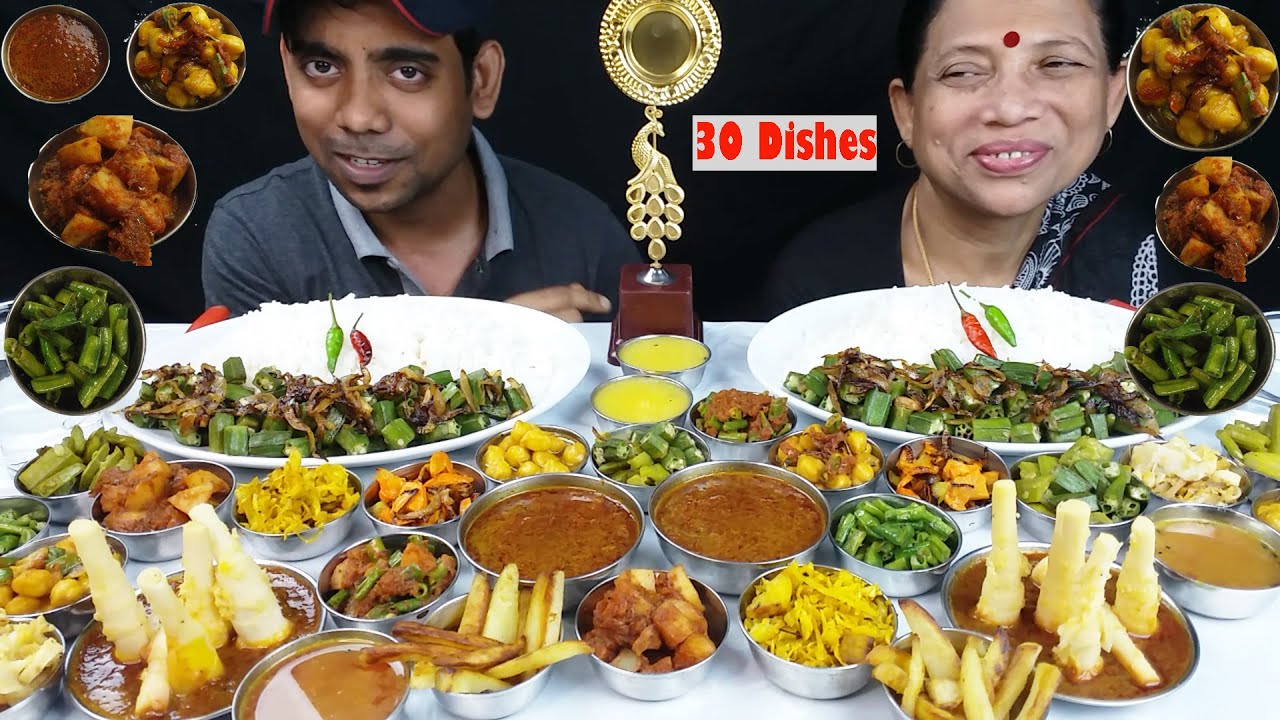 Food Eating Challenge 30 dishes Mom vs Son