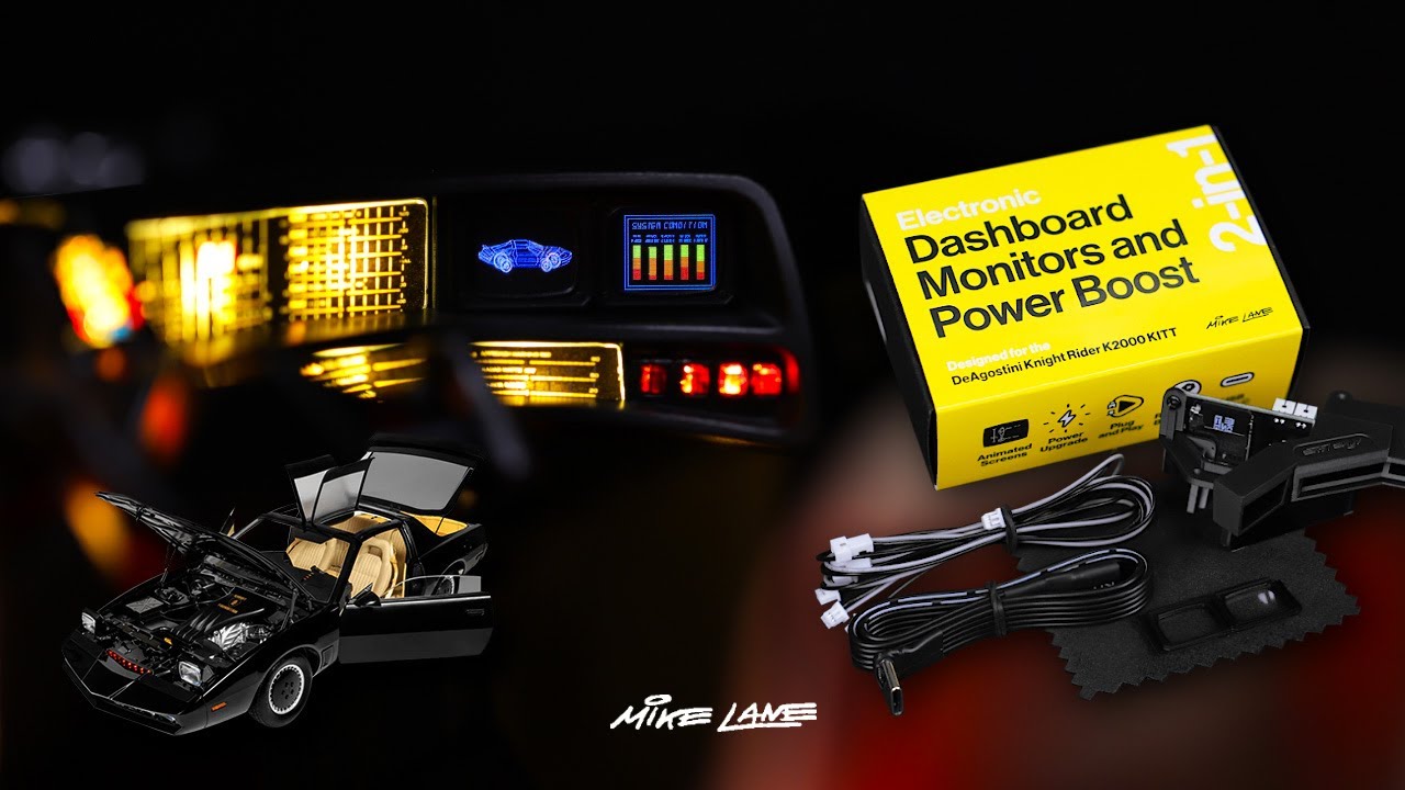Electronic Dashboard Monitors and Power Mod for the 1:8 Knight Rider KITT by Mike Lane
