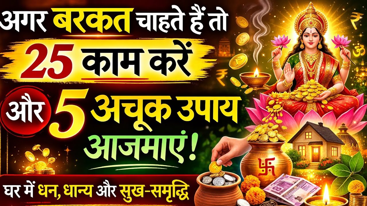 25 काम और 5 चमत्कारी उपाय 😱| घर में धन-धान्य और सुख-समृद्धि की बरकत आएगी 