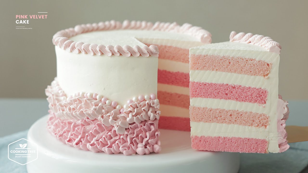 핑크벨벳 케이크 만들기 : Pink Velvet Cake Recipe | 4K | Cooking tree