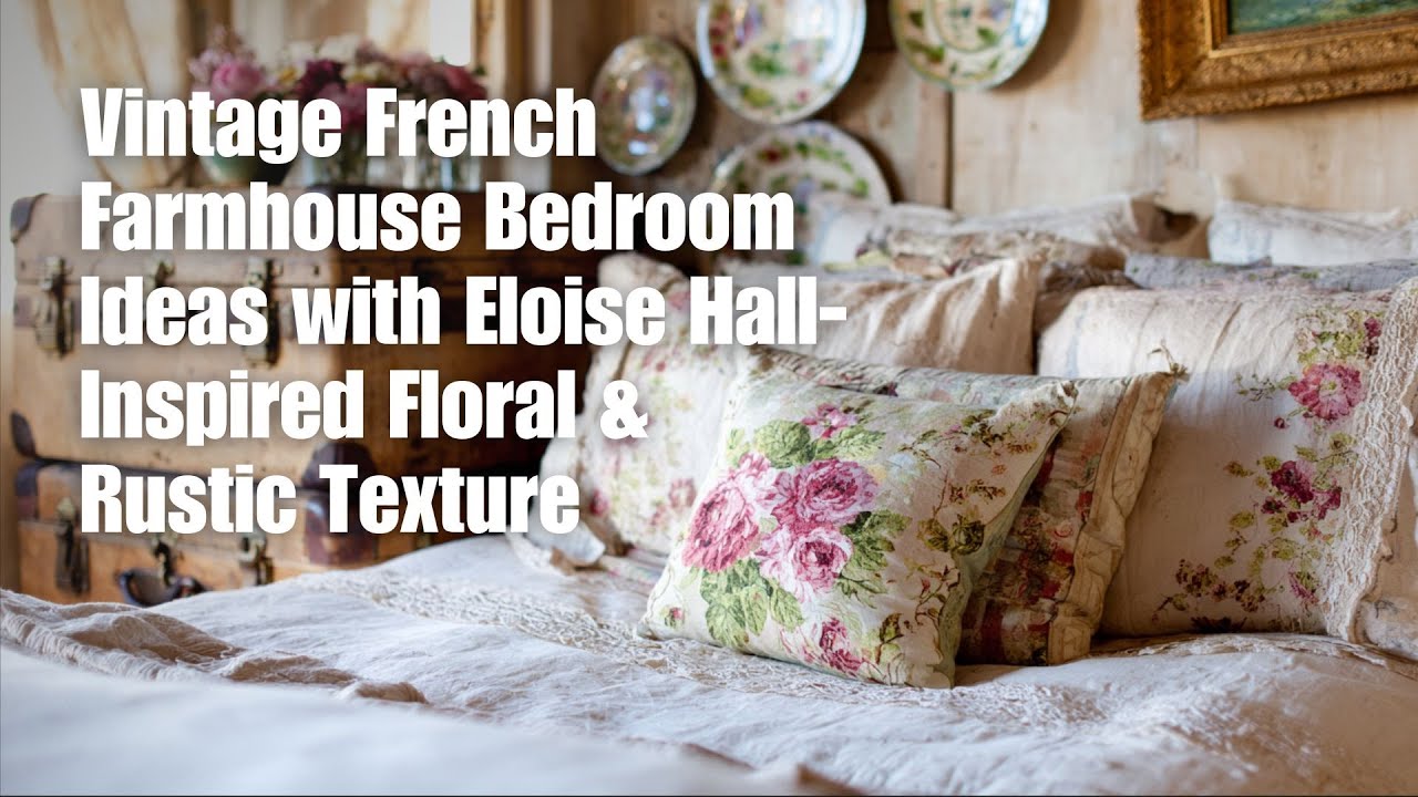 Vintage French Farmhouse Bedroom Ideas with Eloise Hall’s Summer Florals & Rustic Textures