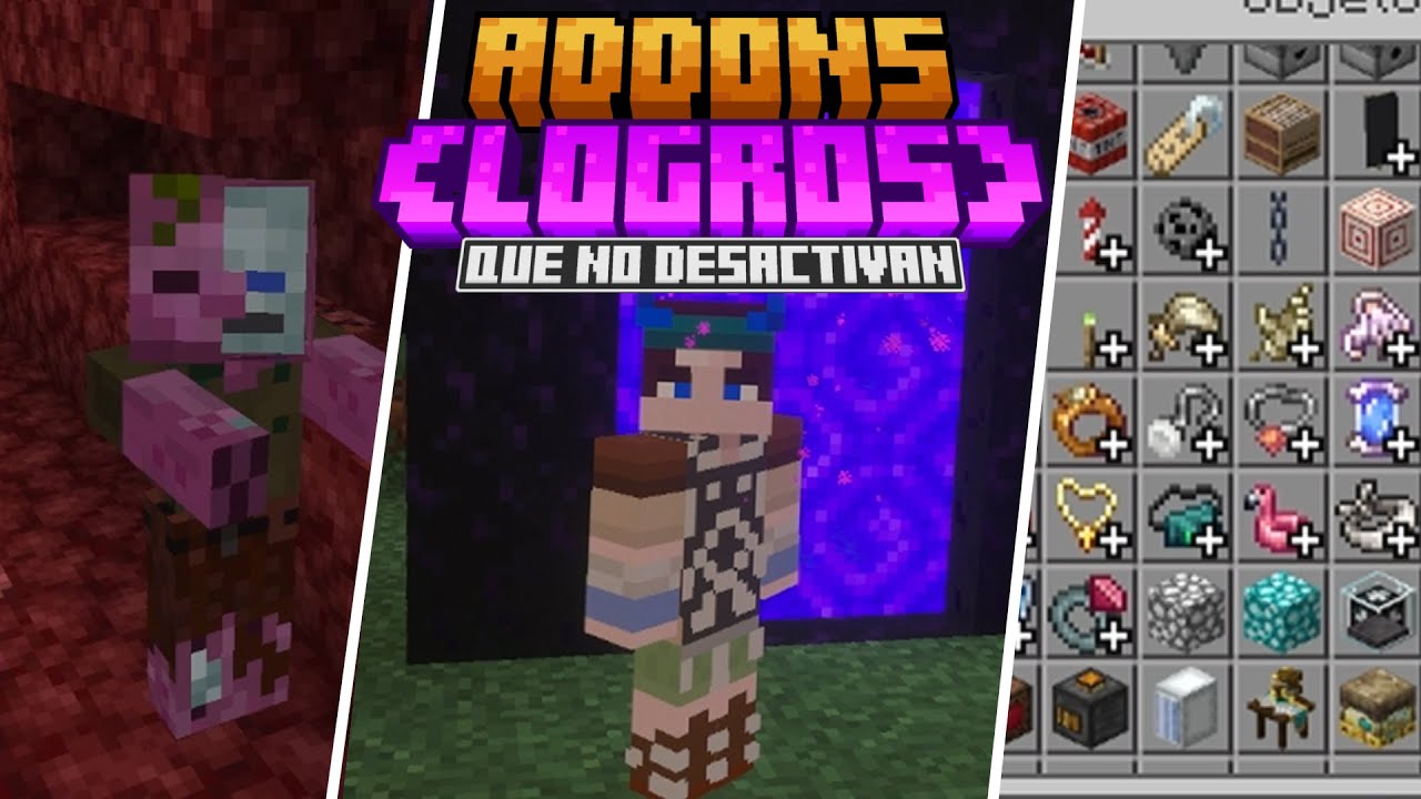 TOP 10 ADDONS PARA MINECRAFT BEDROCK QUE NO TE QUITAN LOGROS!!!
