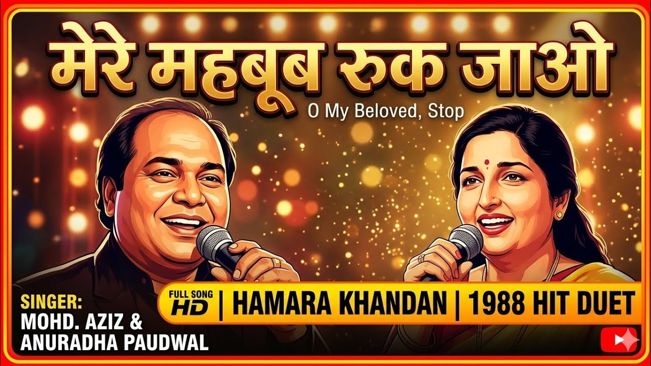 Mere Mahboob Ruk Jao Full Song HD | Hamara Khandan | Mohd Aziz, Anuradha Paudwal | 1988 Hit Duet
