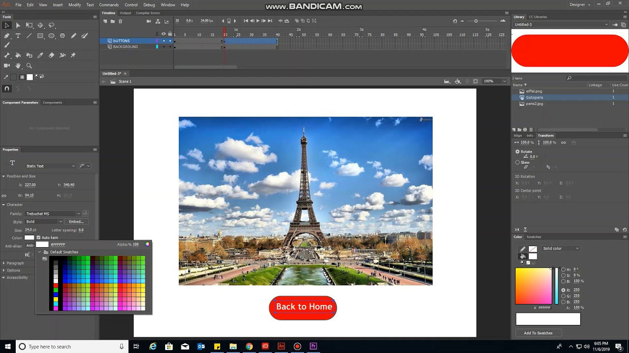 Adobe Animate : Linking Buttons to Specific Frames