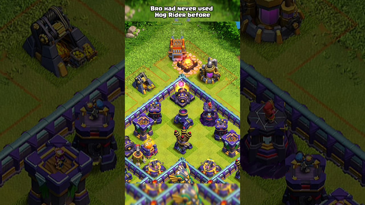 Bro had never used Hog Rider before 😭 ll Clash of clans ll 