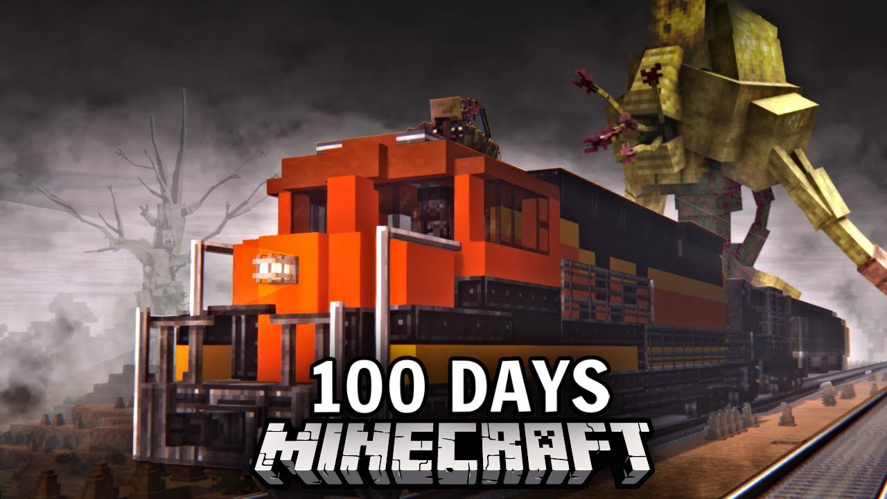 I Survived 100 Days on a Train in an Infected Apocalypse in Minecraft