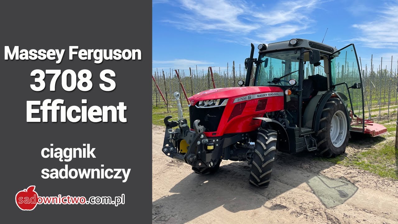 Ciągnik sadowniczy - Massey Ferguson 3708 S Efficient - KOSZENIE W SADZIE