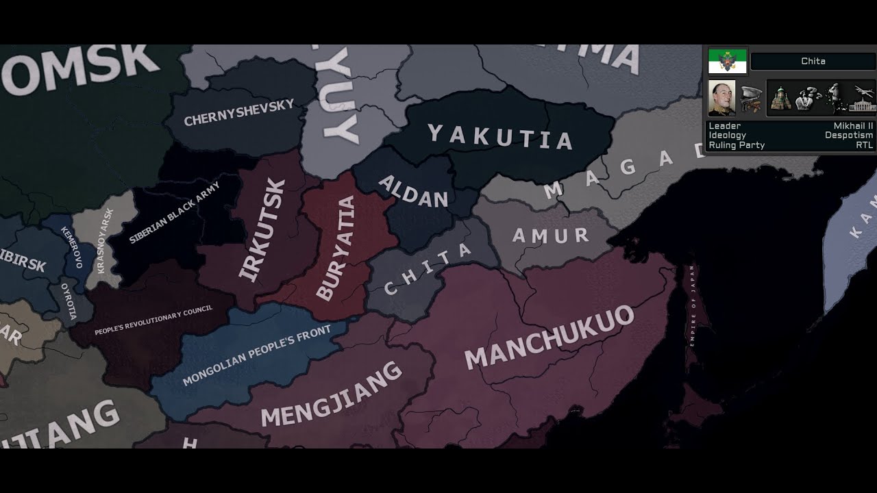 the White army restores the RUSSIAN EMPIRE hoi4 (TNO A to Z) Chita