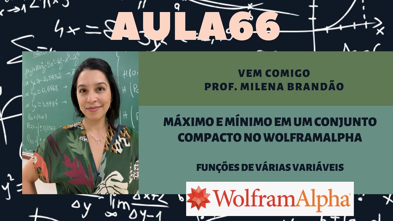 Use o WolframAlpha para encontrar máximos e mínimos de uma função definida num conjunto compacto