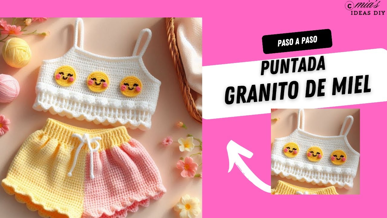 🎞️#CONJUNTO a CROCHET  PASO A PASO  para NIÑA  #niña #tutorialfacil #pasoapaso