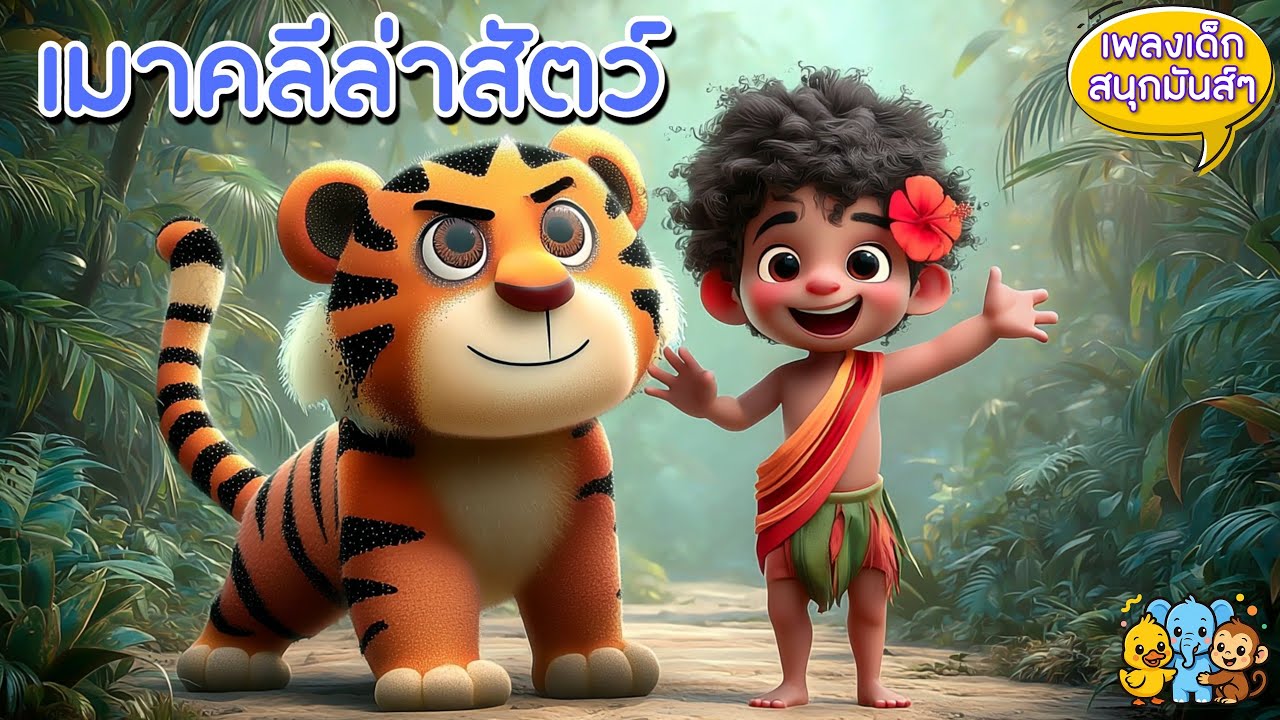 เมาคลีล่าสัตว์ 🐾 เพลงเด็กจังหวะสนุก พร้อมท่าเต้น | สามเพื่อนซี้ เพลงเด็กสนุกสนาน