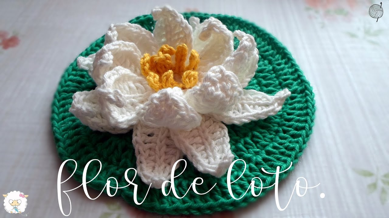 Flor de loto a crochet | ENGLISH SUBTITLES