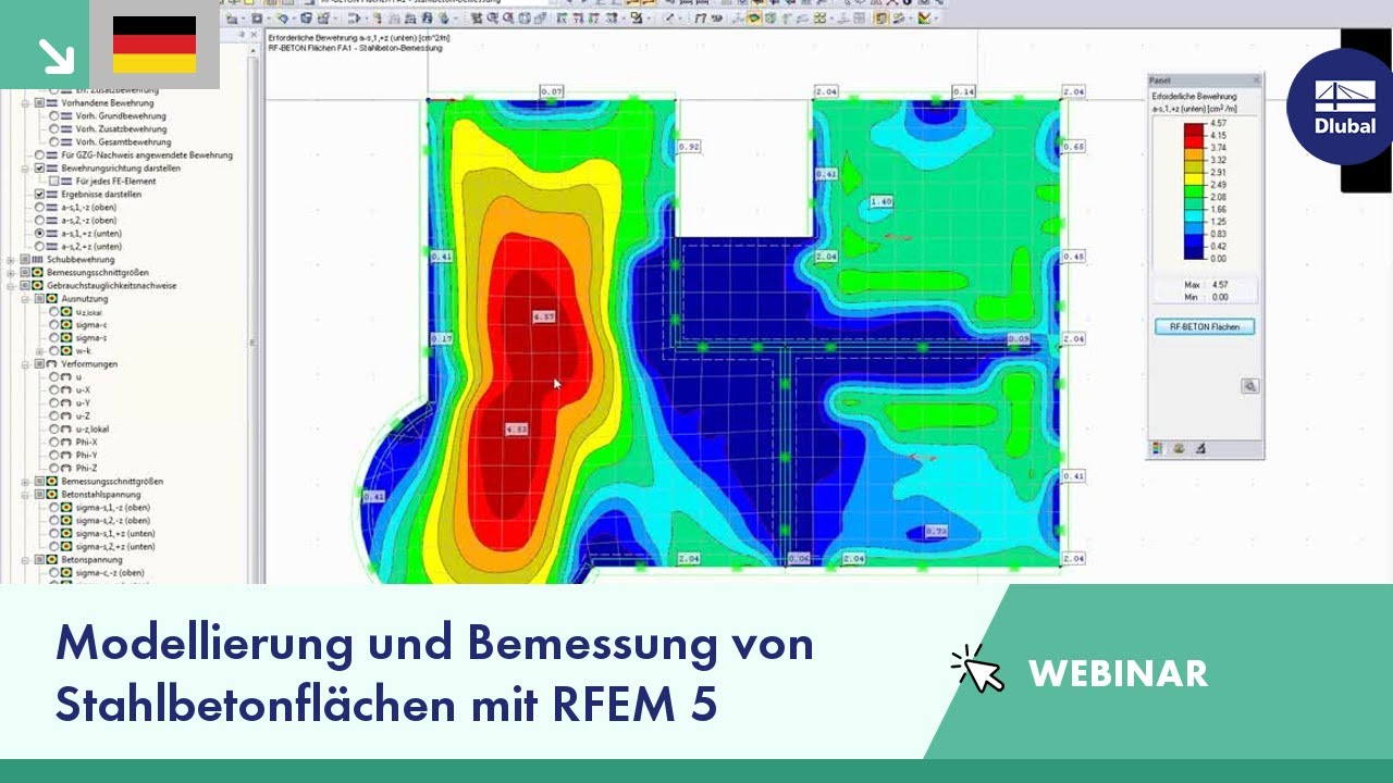 Webinar: Modellierung und Bemessung von Stahlbetonflächen mit RFEM 5