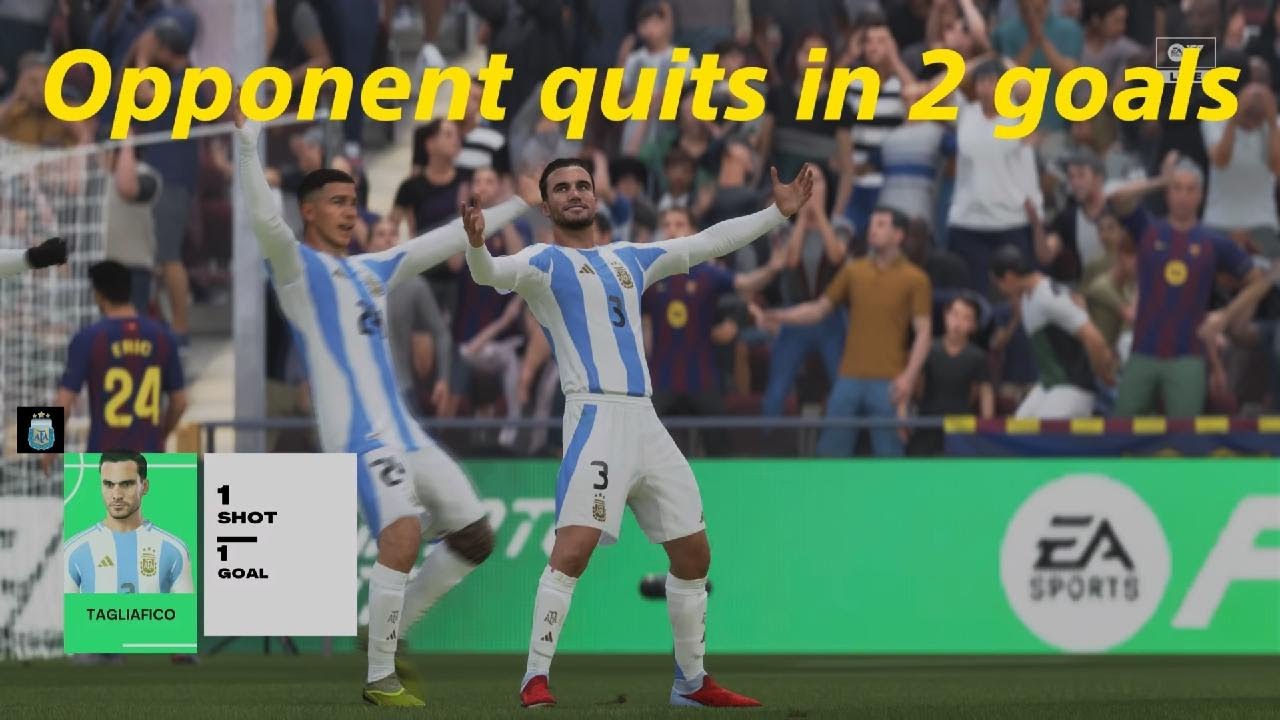 Fifa 26 - Argentina vs Barcelona - Opponent quits in 2 goals