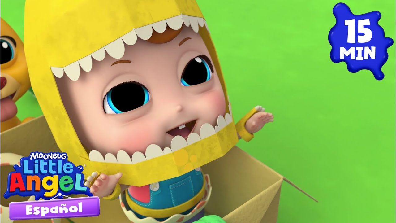 Disfrazarse de dinosaurio| Canciones Infantiles 🎵  Para bebés | Little Angel y sus amigos