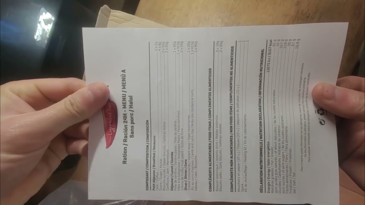 Teste Ration lyophilise