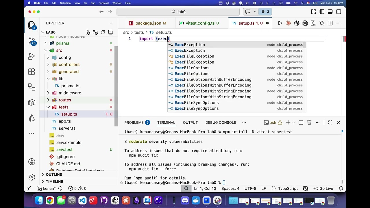 Setting up vitest to test an API (2-9-2026) | CIS467