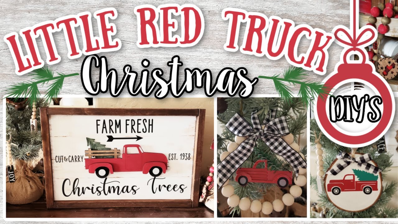 LITTLE RED TRUCK CHRISTMAS DIY'S | Dollar Tree DIY | High-End Christmas Decor