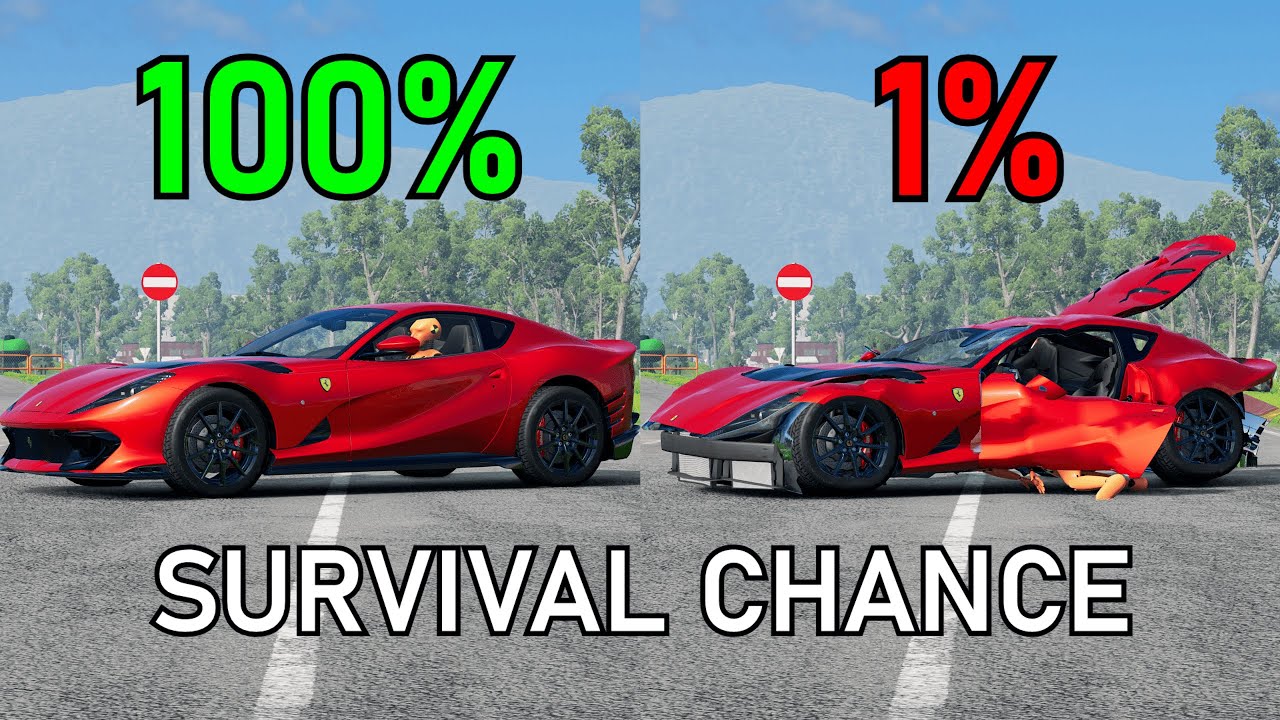 Realistic Survival Chance Crashes #73 (With Dummies) | BeamNG.drive