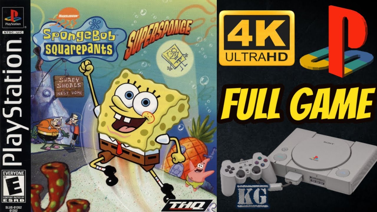 SpongeBob SquarePants: SuperSponge | PS1 | 4K60ᶠᵖˢ UHD🔴 | Longplay Walkthrough Full Movie Game