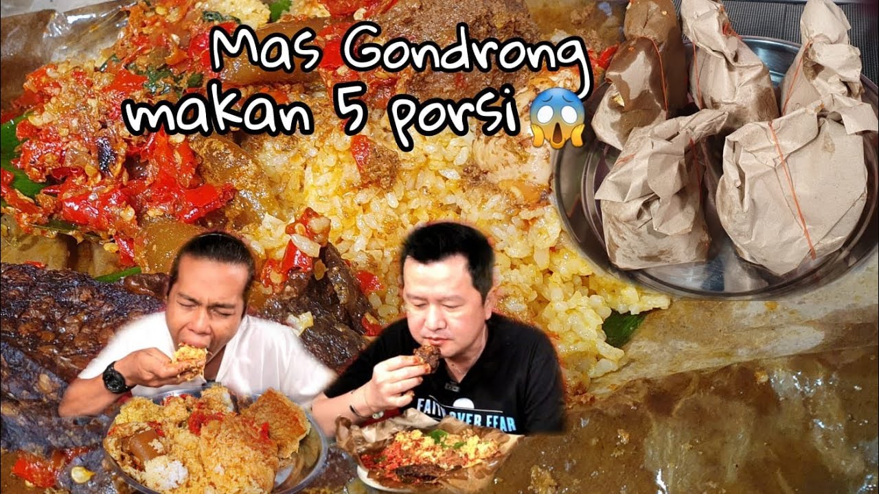 MAS GONDRONG SEKALI SUAP 2 KECAMATAN HILANG,,MUKBANG NASI PADANG 1 vs 5 BUNGKUS !!