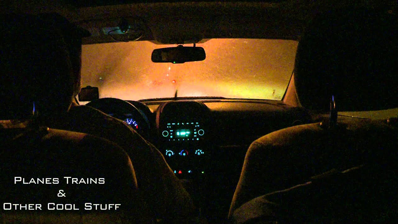2012, Driving in a late night heavy downpour thunderstorm, Calgary, Ab - pure sound!