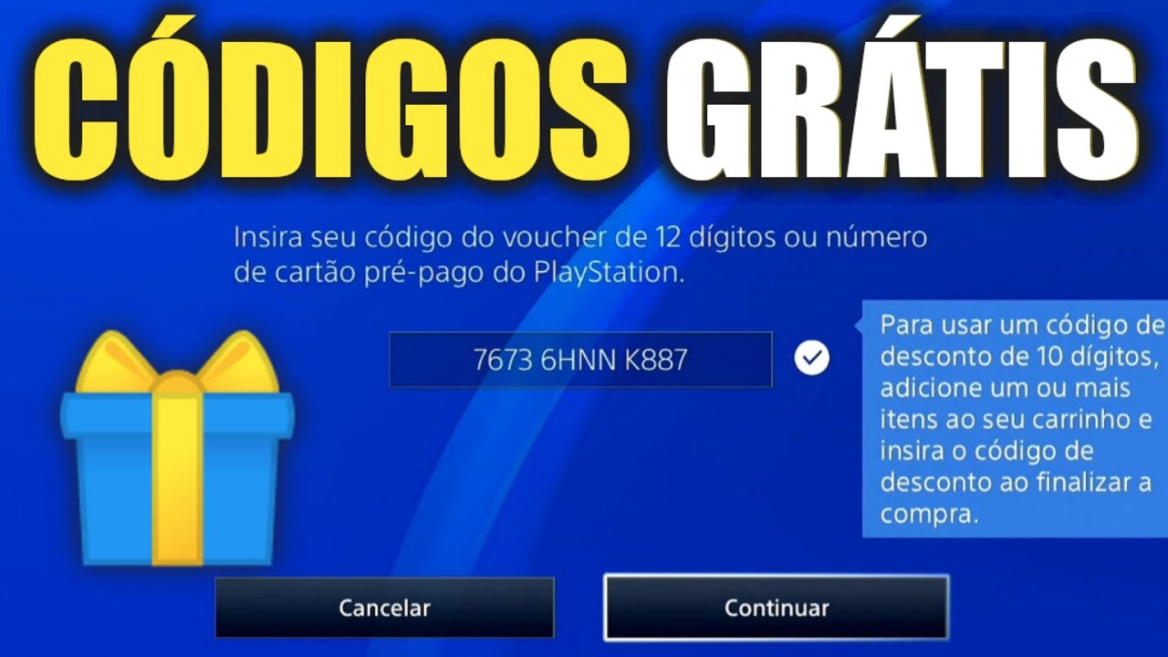 PLAYSTATION 4 C&Oacute;DIGOS FREE S&Oacute; RESGATAR 🎁