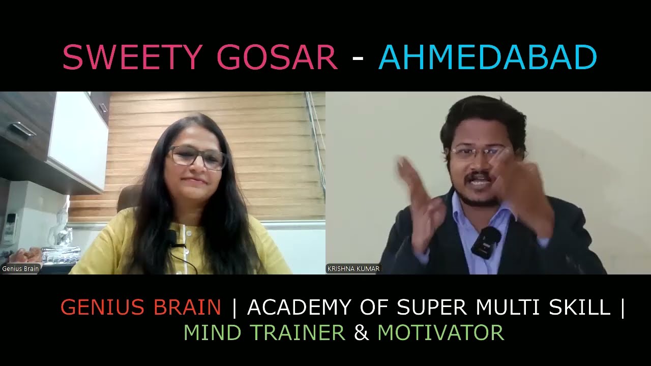 INTERVIEW WITH SWEETY GOSAR / PARENTING COACH //  GENIUS BRAAIN DEVELOPMENT / AHMEDABAD 