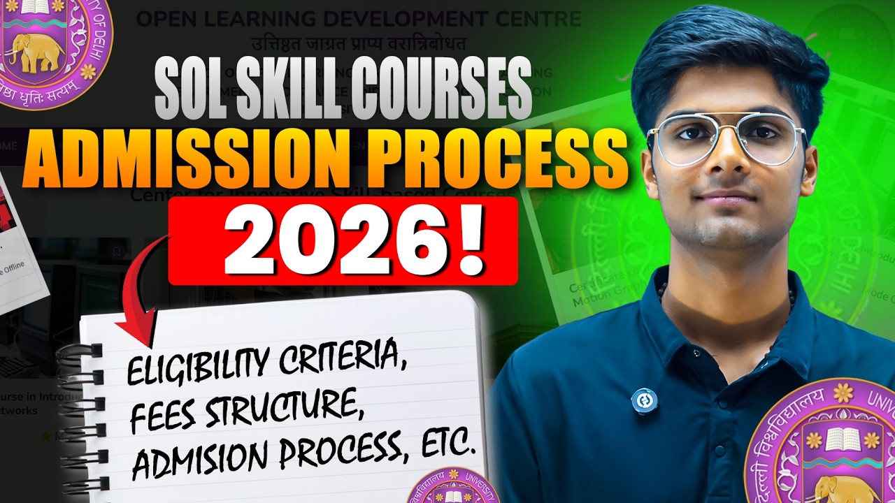 DU SOL Skill Courses Admission 2026 | DU SOL Short Term Courses Admission Form & Process Update