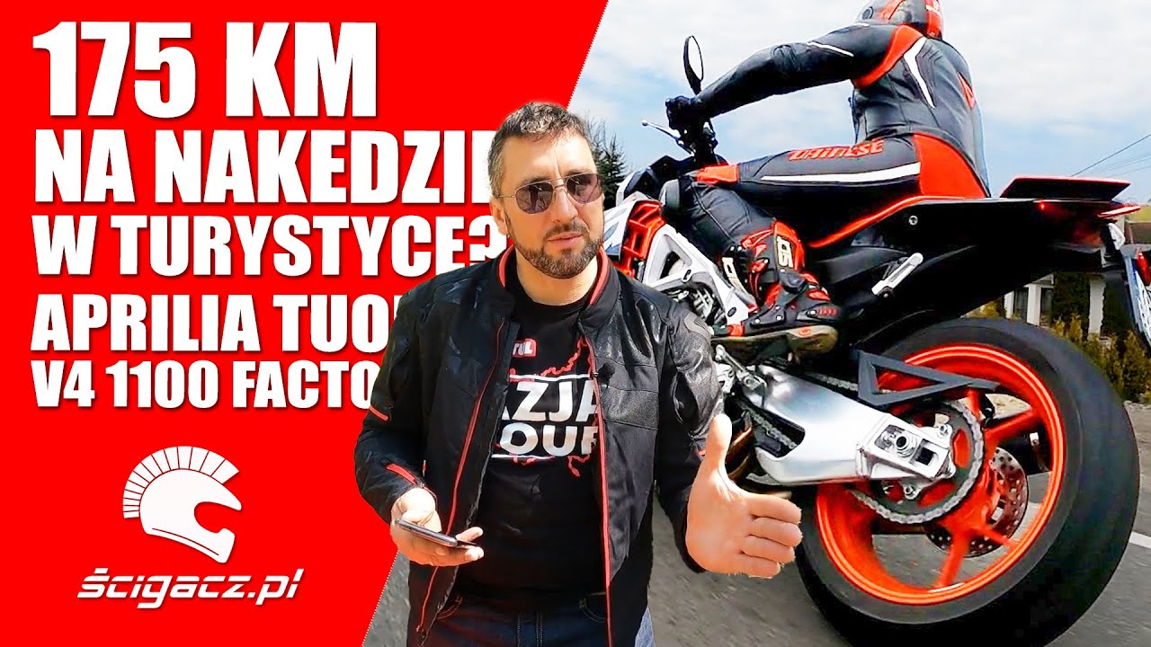 Aprilia Tuono v4 1100 Factory 2022. Test 175 KM na nakedzie w turystyce. Szaleństwo?