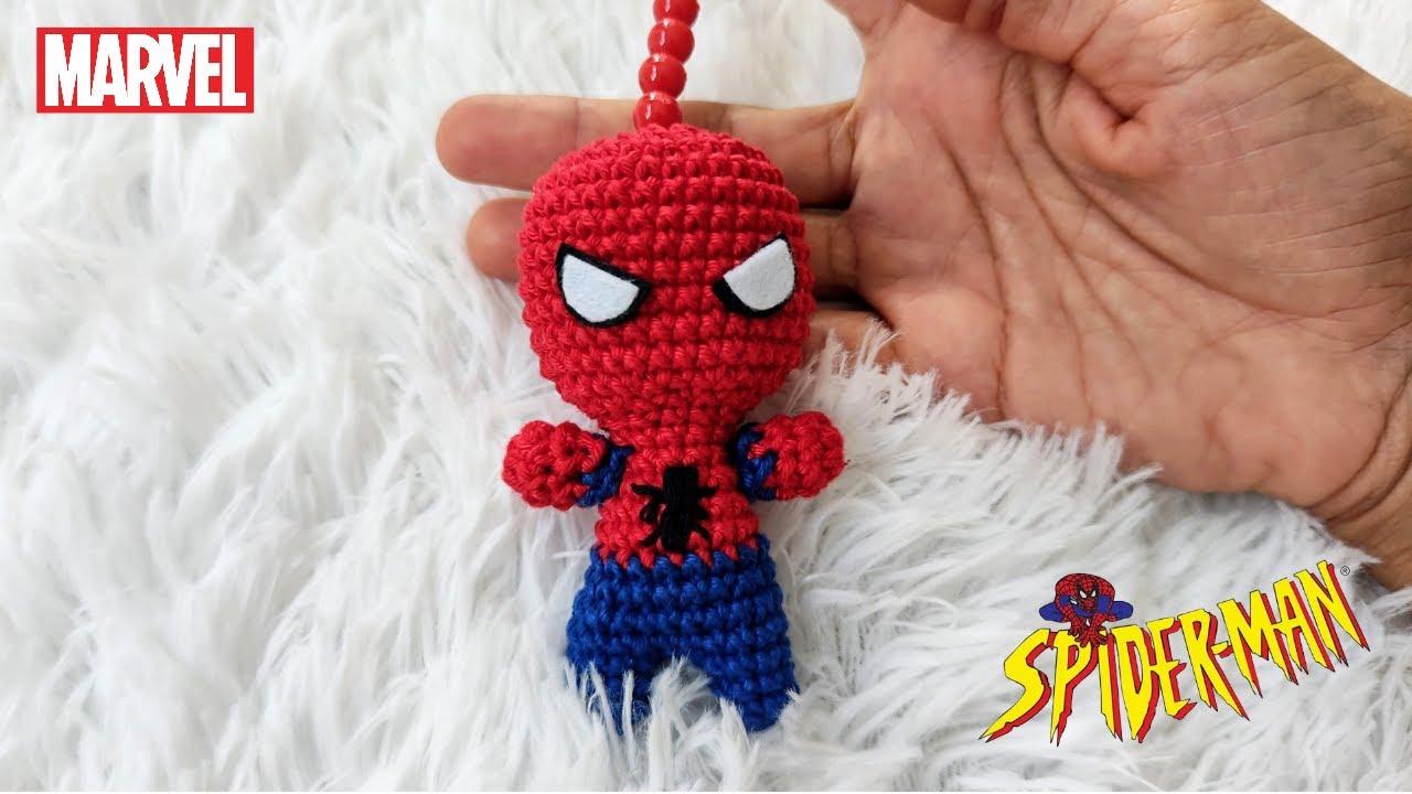 breloc croșetat păpușă amigurumi Spiderman (subtitrat)