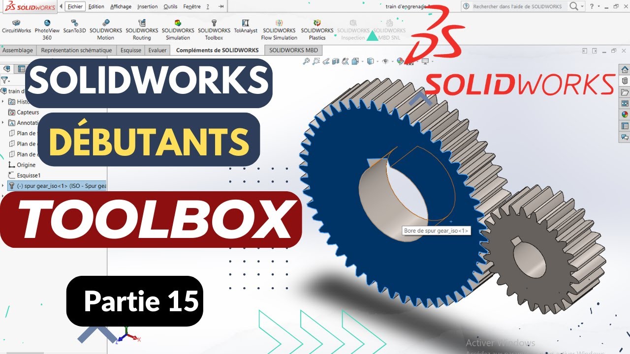 🔧💻 Comment utiliser SolidWorks Toolbox pour modéliser un engrenage - Tutoriel pour débutants 🚀🎓