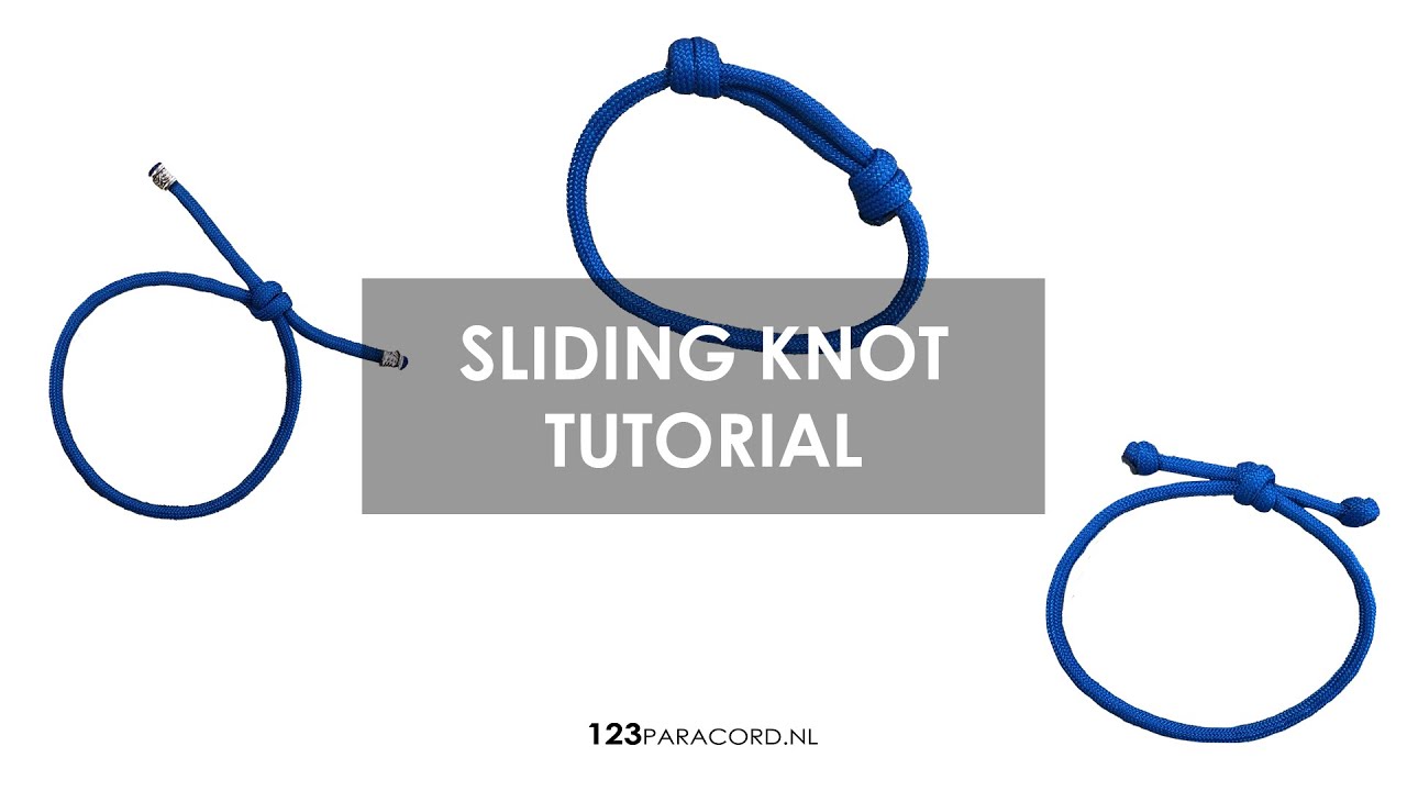 Sliding knot  THREE VARIATIONS | Paracord tutorial ENGLISH