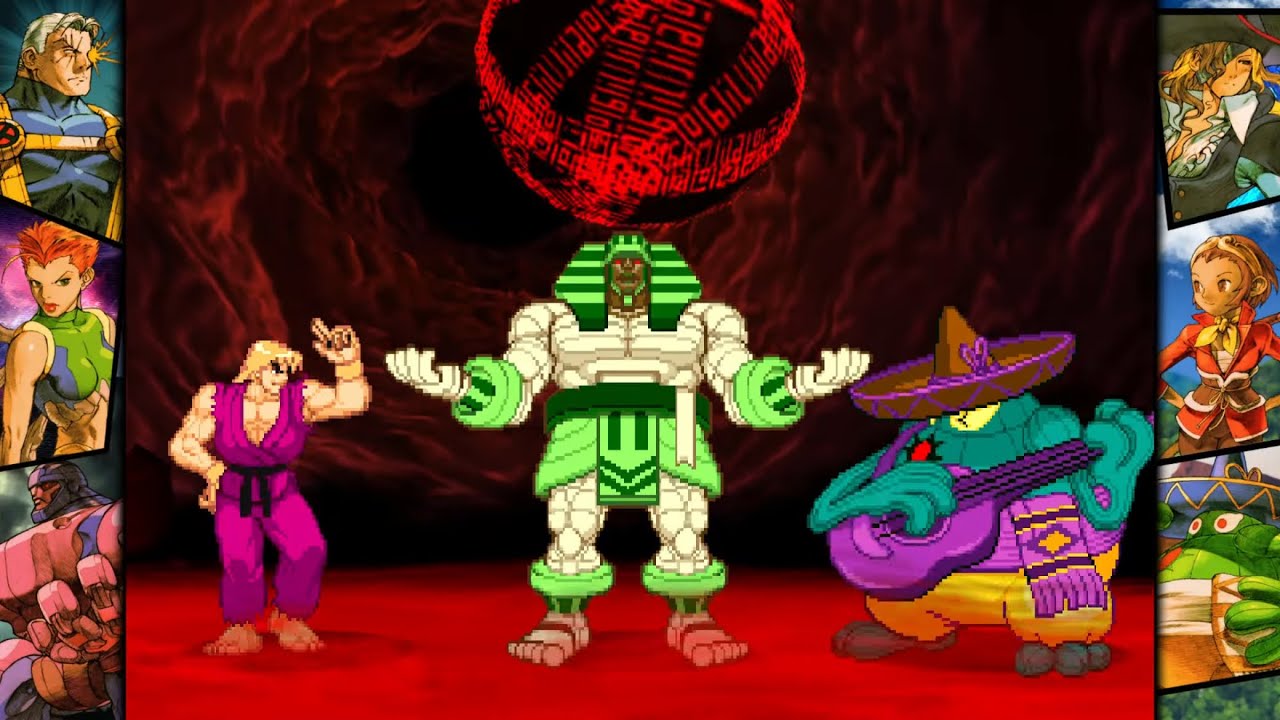 Marvel vs Capcom 2: Ken, Anakaris, Amingo arcade playthrough