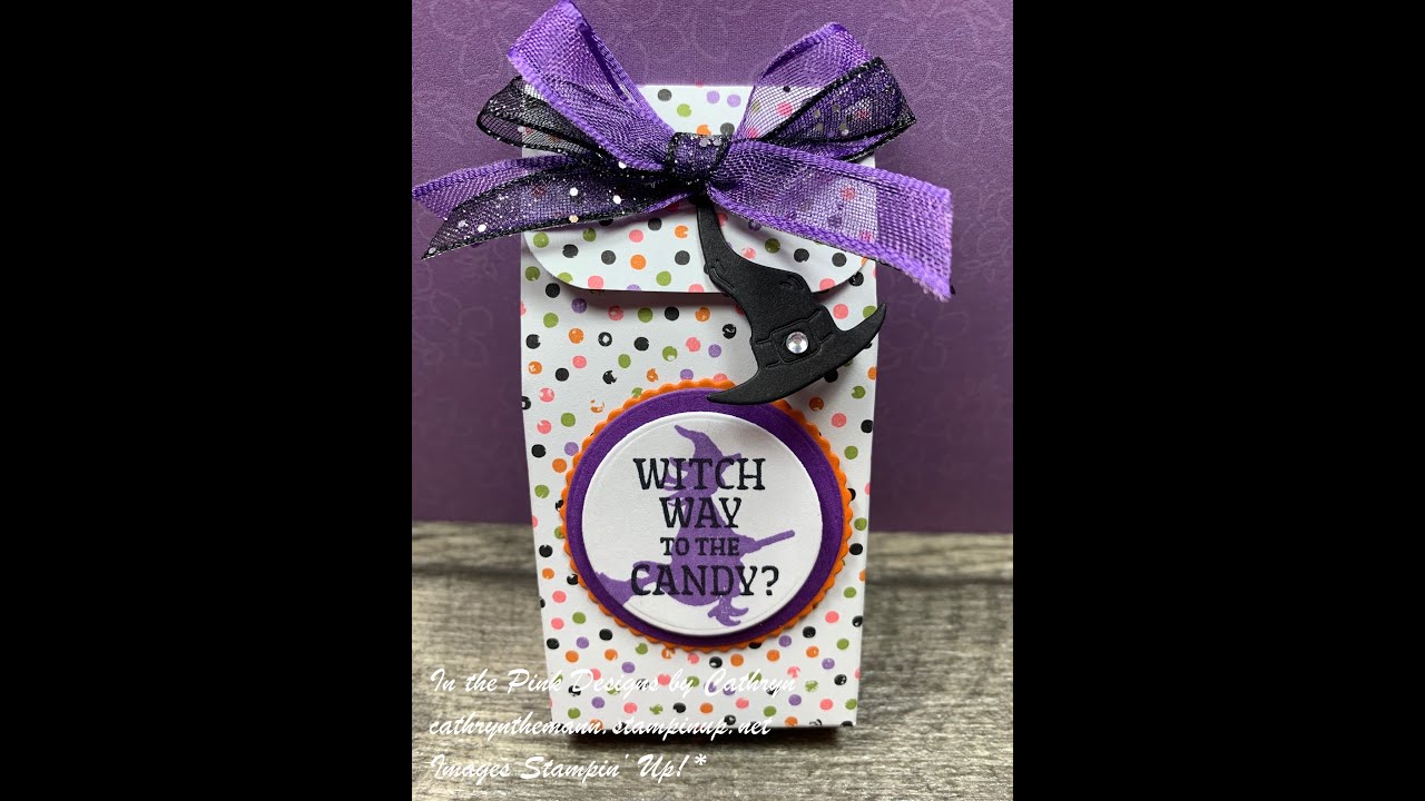 EASY HALLOWEEN TREAT BOX using 6 X 6 DESIGNER SERIES PAPER with FRIGHTFULLY CUTE - Stampin' Up!
