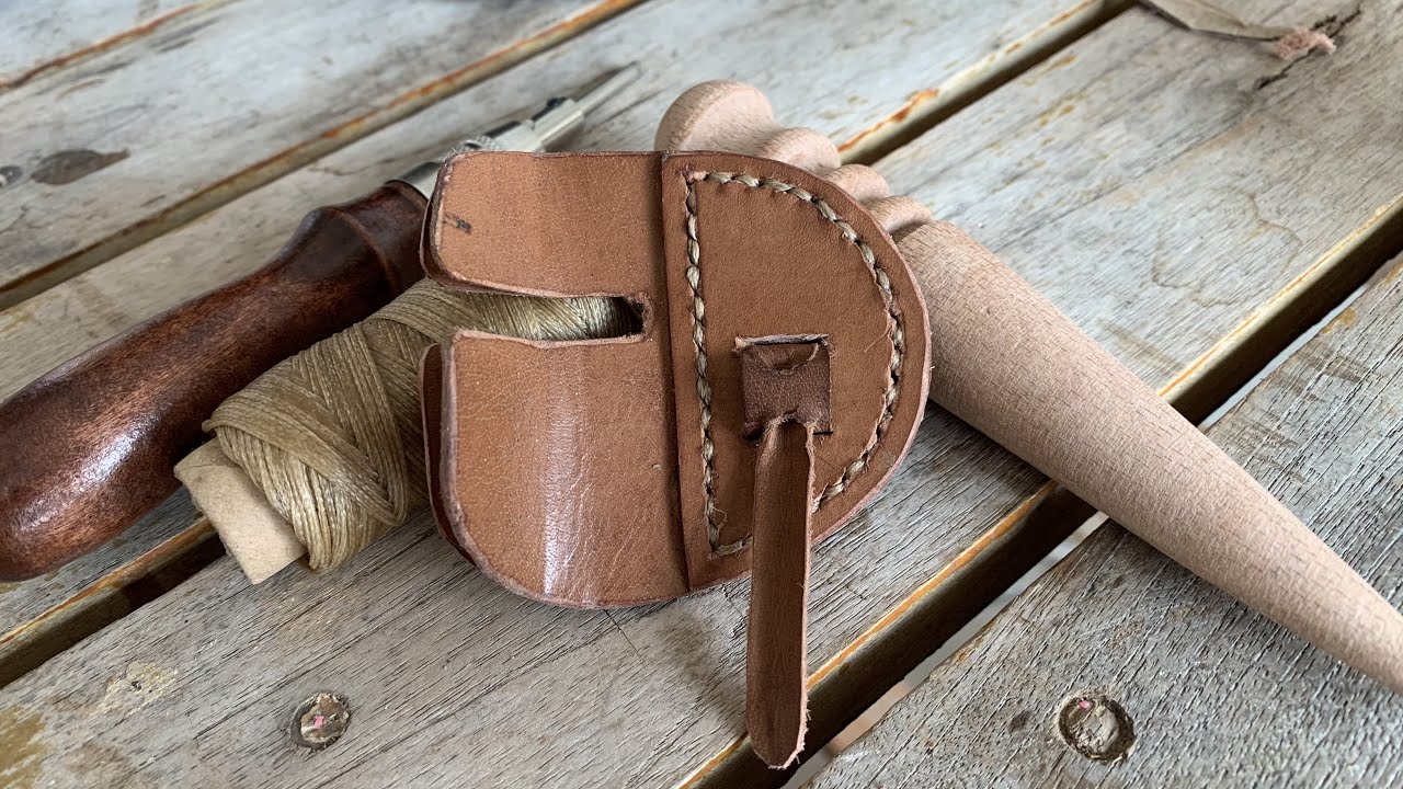 Making a leather finger tab for archery