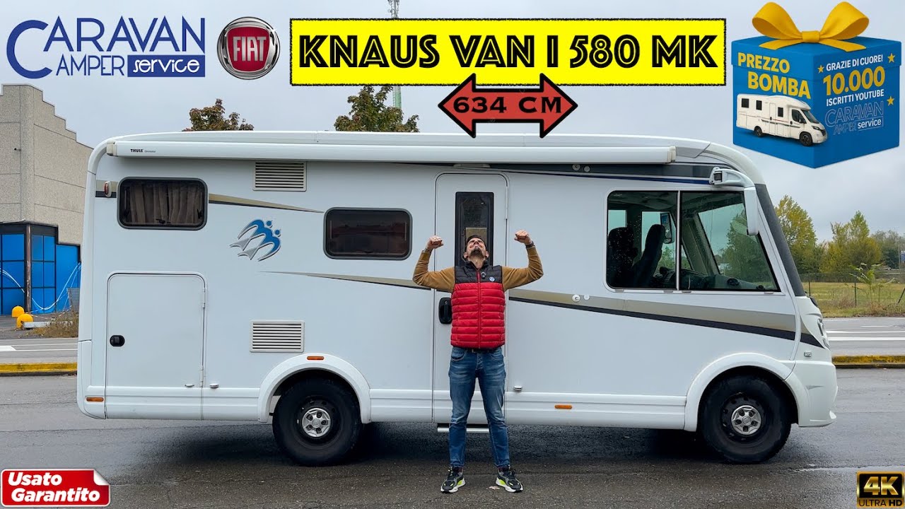 🌍Knaus Van I 580 MK - MOTORHOME USATO COMPATTO - 634 CM !