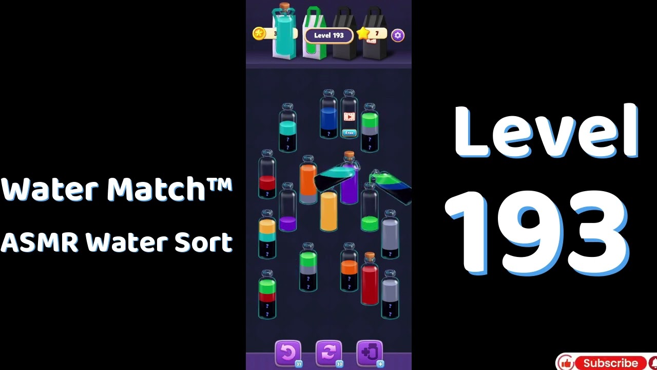 Water Match Level 193 | ASMR Water Sort Puzzle 🧠💧 Relaxing Brain Game | Mini Boss