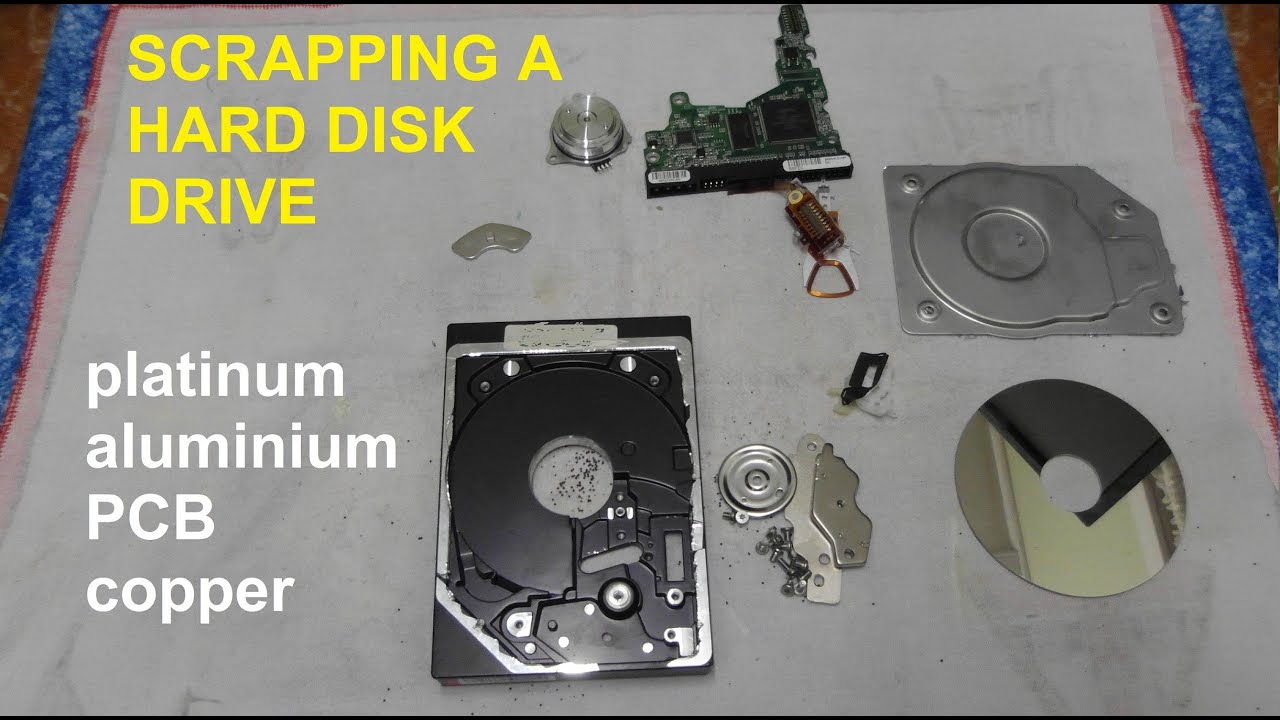 Scrapping a Hard Disk Drive : PCB + Aluminium/Platinum