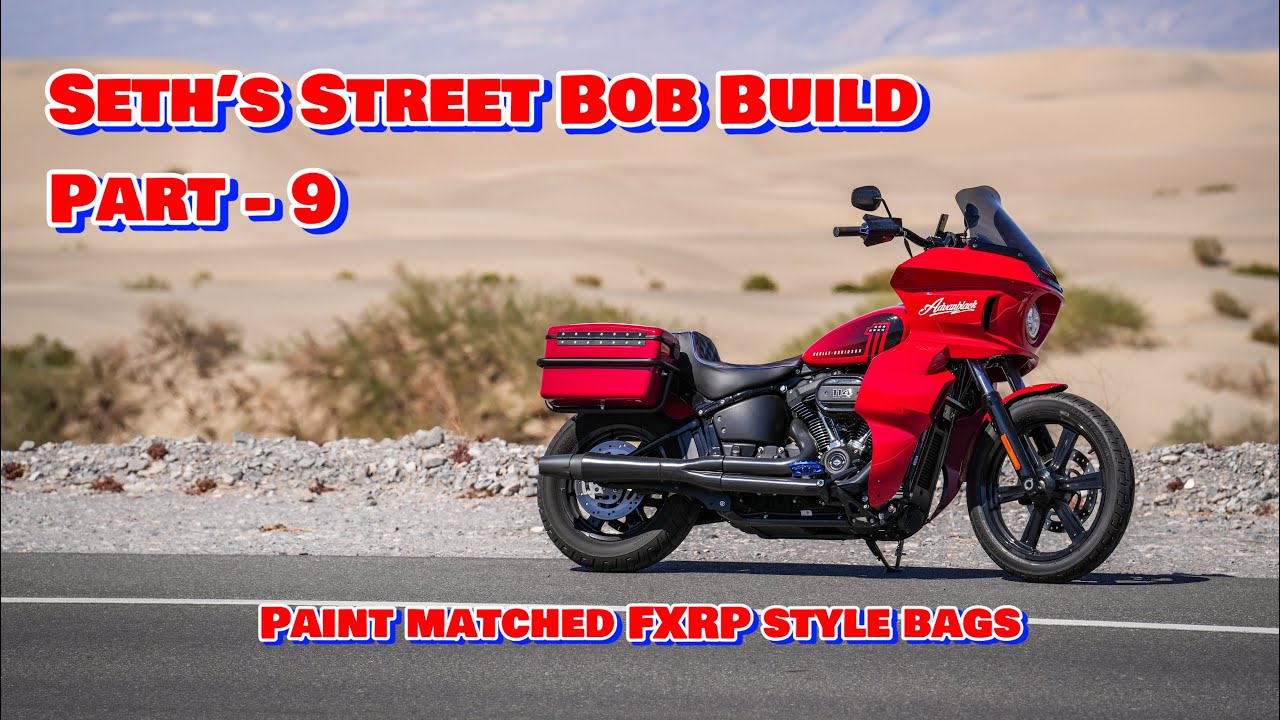 Installing Villan2hero FXRP style bags paint matched by CMCFinishes on Seth’s Street Bob
