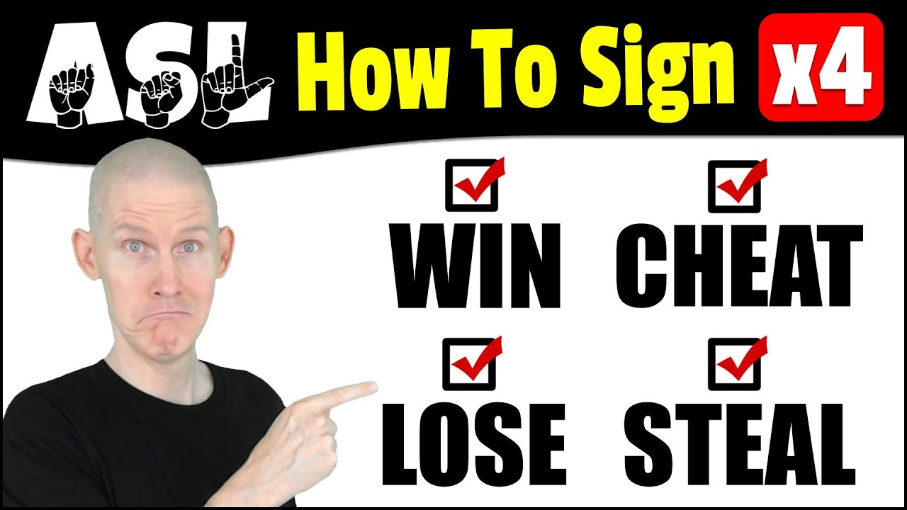 How To Sign WIN, LOSE, CHEAT, STEAL | Learn American Sign Language ASL Vocabulary
