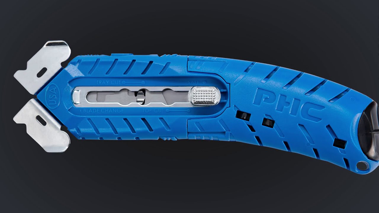 How to use the S8 Guarded Safety Knife for cutting tape, boxes, plastic straps, and shrink wrap